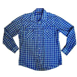 Vintage Lifetrends Long-Sleeve Western Shirt Pearl Snap Plaid Men's Size Large